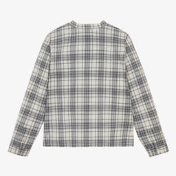 Bonpoint-Teen Boys Blue Check Cotton Shirt | Childrensalon Outlet