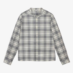 Bonpoint-Teen Boys Blue Check Cotton Shirt | Childrensalon Outlet