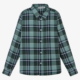 Bonpoint-Teen Boys Blue & Green Check Shirt | Childrensalon Outlet
