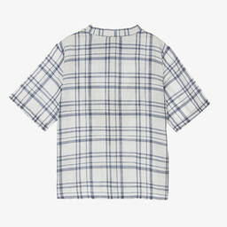 Bonpoint-Teen Boys Blue & White Check Shirt | Childrensalon Outlet