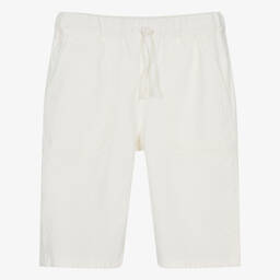 Bonpoint-Teen Boys Ivory Lyocell Shorts | Childrensalon Outlet