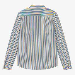 Bonpoint-Teen Boys White Striped Seersucker Shirt | Childrensalon Outlet