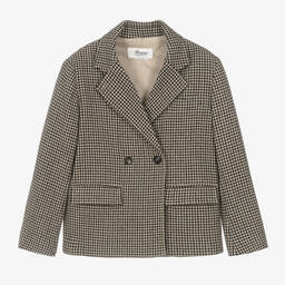 بونبوان-جاكيت بلايزر مزيج قطن وصوف لون بيج تينز بناتي | Childrensalon Outlet