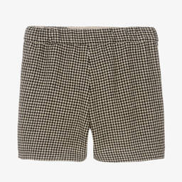 Bonpoint-Teen Girls Beige Wool Houndstooth Shorts | Childrensalon Outlet