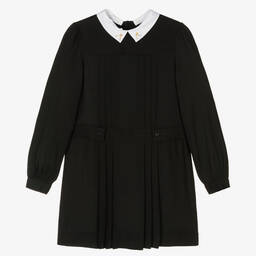 Bonpoint-Teen Girls Black Cherry Collar Dress | Childrensalon Outlet