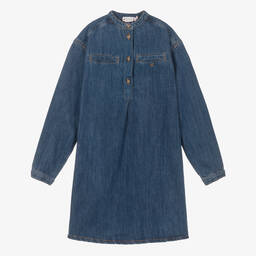 Bonpoint-Teen Girls Blue Denim Belted Dress | Childrensalon Outlet