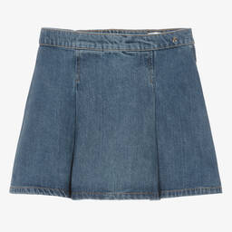 Bonpoint-Teen Girls Blue Denim Pleated Skirt | Childrensalon Outlet