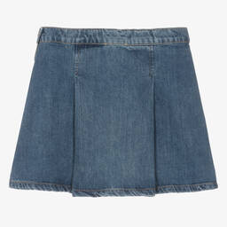 Bonpoint-Teen Girls Blue Denim Pleated Skirt | Childrensalon Outlet