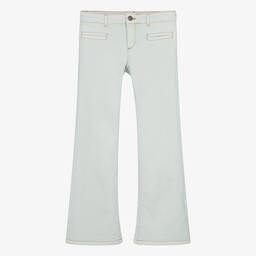 Bonpoint-Teen Girls Blue Denim Wide-Leg Jeans | Childrensalon Outlet