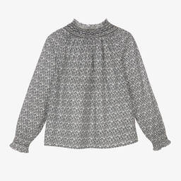 بونبوان-بلوز سموكينغ تينز بناتي قطن لون كحلي وعاجي | Childrensalon Outlet