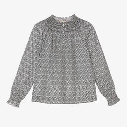 بونبوان-بلوز سموكينغ تينز بناتي قطن لون كحلي وعاجي | Childrensalon Outlet