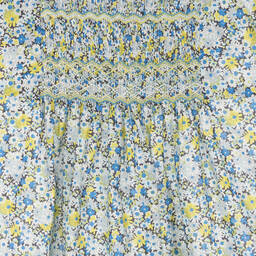 Bonpoint-Teen Girls Blue & Yellow Floral Blouse | Childrensalon Outlet
