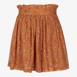 بونبوان-تنورة تينز قطن لون بني بطبعة ورود | Childrensalon Outlet