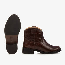 Bonpoint-Teen Girls Brown Leather Ankle Boots | Childrensalon Outlet