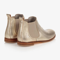 Bonpoint-Teen Girls Gold Leather Boots  | Childrensalon Outlet