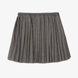 Bonpoint-Teen Girls Grey Pleated Wool Skirt | Childrensalon Outlet