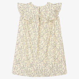 Bonpoint-Кремовое хлопковое платье в цветочек | Childrensalon Outlet
