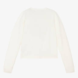 Bonpoint-Teen Girls Ivory Cotton Knit Cardigan | Childrensalon Outlet