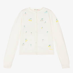 Bonpoint-Teen Girls Ivory Cotton Knit Cardigan | Childrensalon Outlet