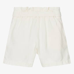 بونبوان-شورت مزيج ليوسيل لون عاجي مع حزام للمراهقات | Childrensalon Outlet