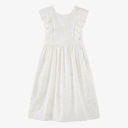 Bonpoint-Teen Girls Ivory Embroidered Cotton Dress | Childrensalon Outlet