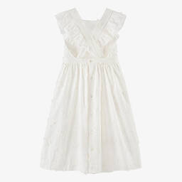 Bonpoint-Teen Girls Ivory Embroidered Cotton Dress | Childrensalon Outlet