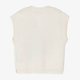 Bonpoint-Teen Girls Ivory Embroidered Knit Waistcoat | Childrensalon Outlet