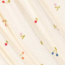 بونبوان-فستان قطن سيرسوكر مطرز لون عاجي للمراهقات | Childrensalon Outlet