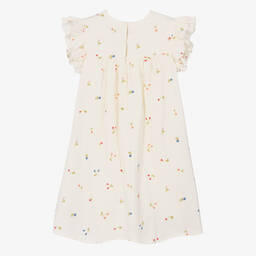 بونبوان-فستان قطن سيرسوكر مطرز لون عاجي للمراهقات | Childrensalon Outlet