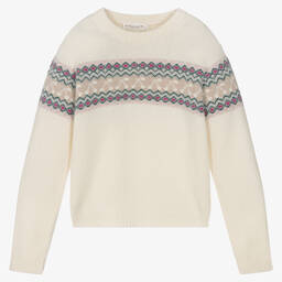 Bonpoint-Teen Girls Ivory Wool Knit Jumper | Childrensalon Outlet