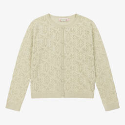Bonpoint-Teen Girls Light Green Cherry Cardigan | Childrensalon Outlet