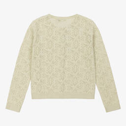 Bonpoint-Teen Girls Light Green Cherry Cardigan | Childrensalon Outlet