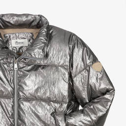Bonpoint-Teen Girls Metallic Silver Puffer Jacket | Childrensalon Outlet