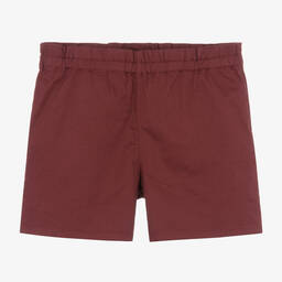 Bonpoint-Teen Girls Red Cotton Twill Shorts | Childrensalon Outlet