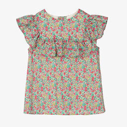Bonpoint-Teen Girls Red & Green Liberty Floral Blouse | Childrensalon Outlet