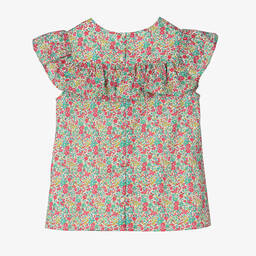 Bonpoint-Teen Girls Red & Green Liberty Floral Blouse | Childrensalon Outlet