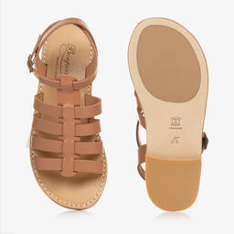 Bonpoint-Teen Girls Tan Brown Leather Sandals | Childrensalon Outlet