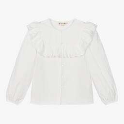 Bonpoint-Teen Girls White Cotton Blouse | Childrensalon Outlet