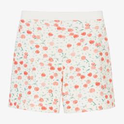 Bonpoint-Teen Girls White Cotton Cherry Shorts | Childrensalon Outlet