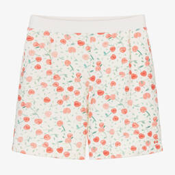 Bonpoint-Teen Girls White Cotton Cherry Shorts | Childrensalon Outlet