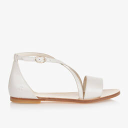 Bonpoint-Teen Girls White Leather Sandals | Childrensalon Outlet