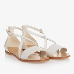 Bonpoint-Teen Girls White Leather Sandals | Childrensalon Outlet