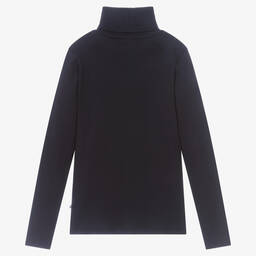 بونبوان-توب قطن جيرسى بياقة عالية لون كحلي للمراهقات | Childrensalon Outlet