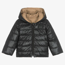 BOSS-Бежево-черный двусторонний пуховик для мальчиков | Childrensalon Outlet