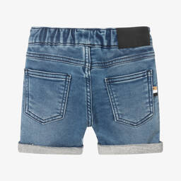 BOSS-Baby Boys Blue Jersey Denim Logo Shorts | Childrensalon Outlet