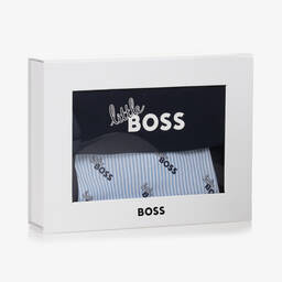 BOSS-Baby Boys Blue Logo Cotton Shorts Set | Childrensalon Outlet