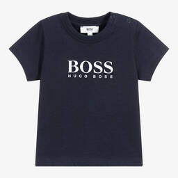 BOSS-Baby Boys Blue Logo T-Shirt | Childrensalon Outlet