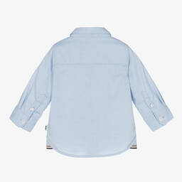 BOSS-Baby Boys Blue Oxford Cotton Shirt | Childrensalon Outlet