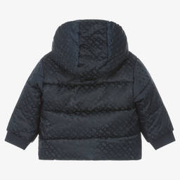 BOSS-Baby Boys Blue Reversible Puffer Jacket  | Childrensalon Outlet