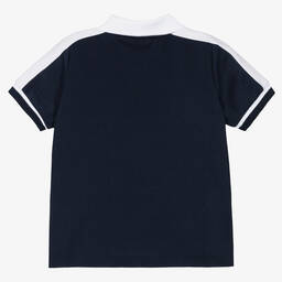 BOSS-Бело-синяя рубашка поло для малышей | Childrensalon Outlet